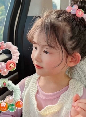 韩版儿童头绳发圈女甜美花朵皮筋