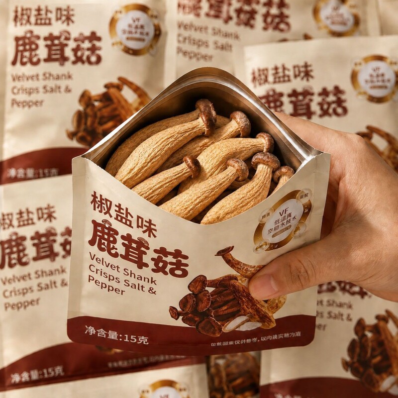 椒盐鹿茸菇脆网红零食黑松露味酥脆开袋即食果蔬脆蔬菜干菌菇小吃