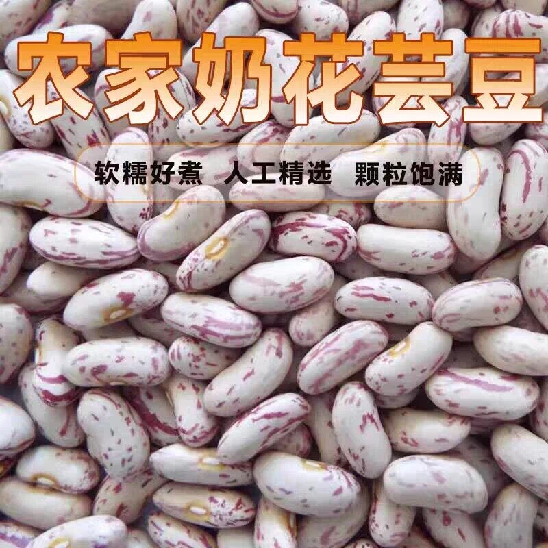 新货云南雀蛋豆子奶花芸豆熊猫豆圆粒红花豆孔雀豆芙蓉豆五谷杂粮