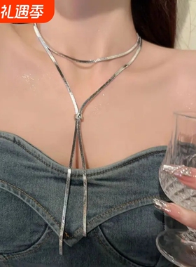 爆款抽拉式钛钢项链女可调节