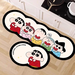 蜡笔小新厨房地垫防滑防油脚垫可擦免洗防水地毯门垫吸水入户浴室