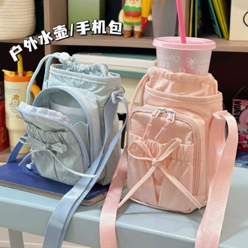 ins风轻便手机包男 学生水壶包户外运动休闲斜挎包水杯包小包包女