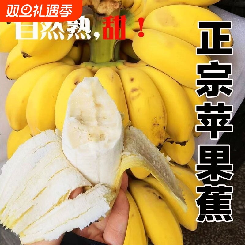 正宗苹果蕉香蕉新鲜5斤自然熟当季小米芭蕉香焦皇帝蕉苹果蕉包邮