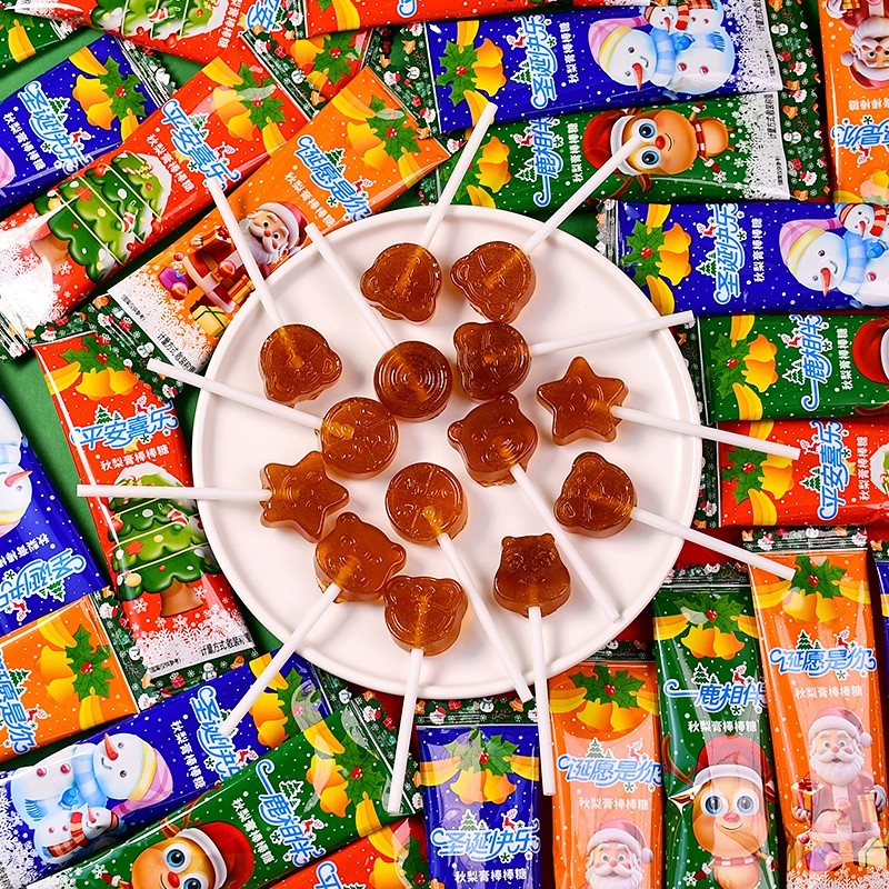 圣诞糖果秋梨膏棒棒糖儿童零食小零食年货散装批发饼干小包装奶糖