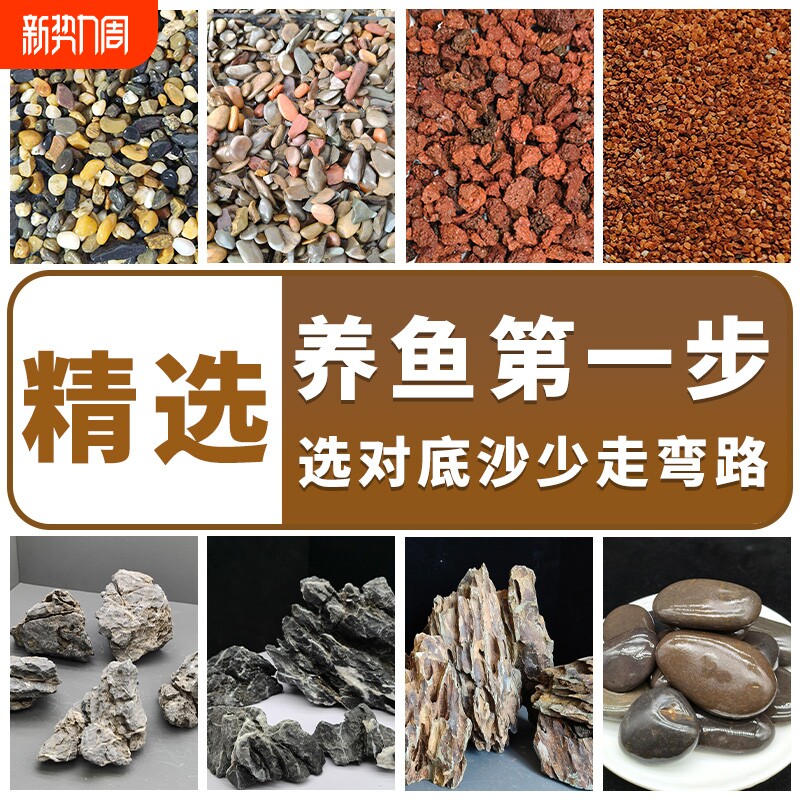 鱼缸天然底砂造景南美装饰溪流石头乌龟铺底沙子生态水晶雨林养鱼