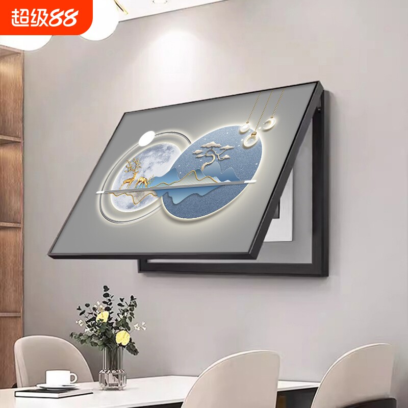 电表箱配电箱装饰画餐厅玄关新款免打孔客厅遮丑弱电箱遮挡挂画图片