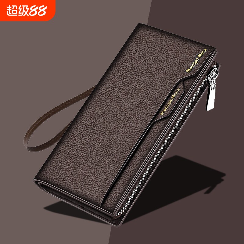 CEUTOKVIEN长款男士真软皮钱包多卡位大容量手拿包驾驶证件