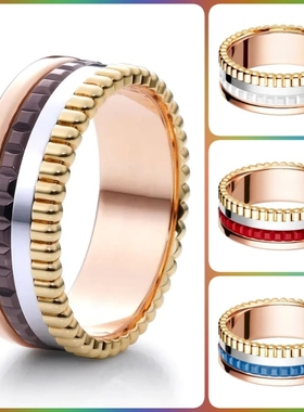 戚薇同款高级感齿轮戒指轻奢ins可转动分色陶瓷情侣款送礼物师雄