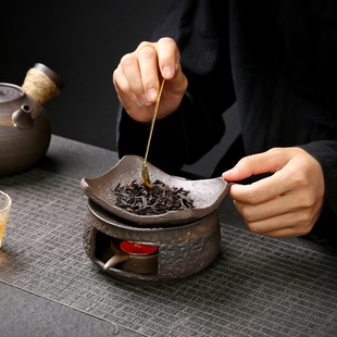 粗陶焙茶炉陶瓷提香器蜡烛加热烤茶烘烤炉熏香炉烤咖啡豆干烧煮茶