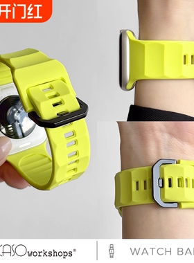 适用华为fit4手表表带专用fit4pro反扣网硅胶智能运动小米手环pro替换腕带配件男女夏天绿色橙色黑色荧光绿