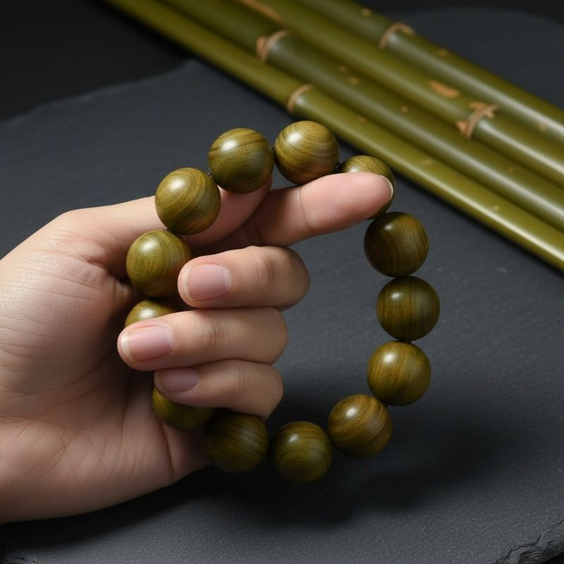 阿根廷绿檀手串木质念珠盘玩檀木手串沉香盘珠文玩108颗佛珠男款