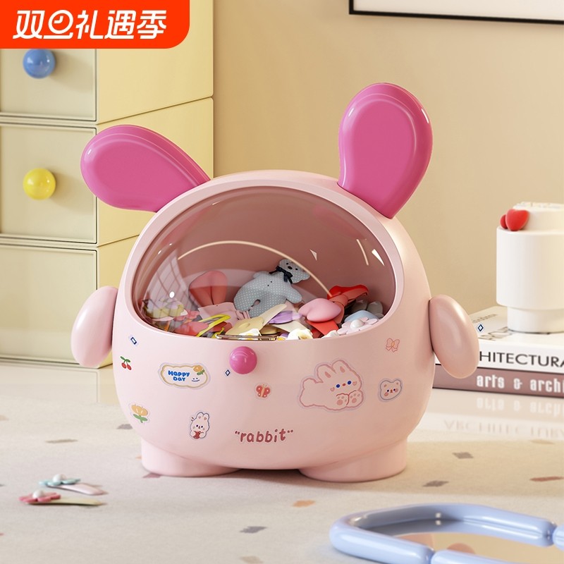 儿童发饰收纳盒桌面首饰品发圈绳皮筋杂物玄关台面整理柜置物架子