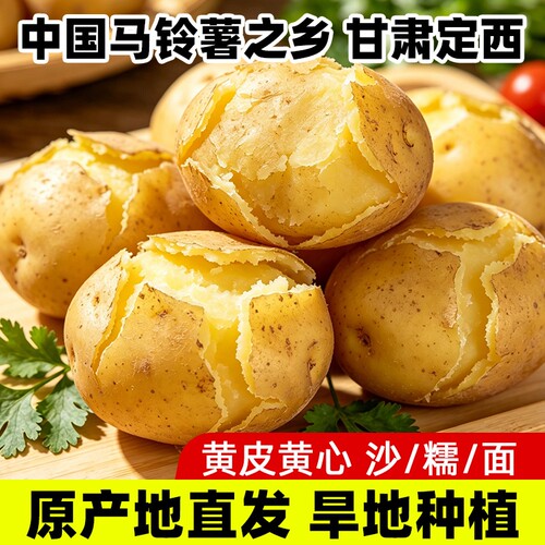 苹果优选甘肃定西沙面土豆新鲜现挖黄皮黄心蔬菜农家自种粉糯洋芋