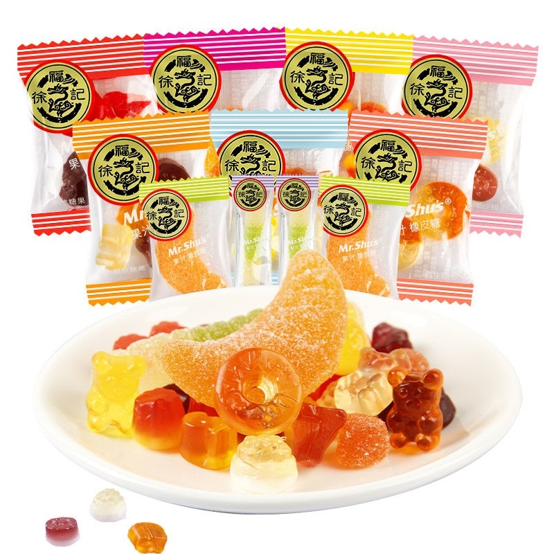徐福记橡皮糖小熊水果汁桔橘瓣qq软糖混合年货结婚喜糖果儿童零食,零食/坚果/特产,传统糖果,淘宝优惠券,粉丝福利购,淘宝优惠卷