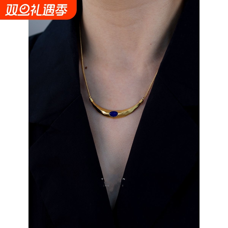 《沙漠之旅》文艺感拉满 原创项链 埃及风天然青金石耳环2022夏季