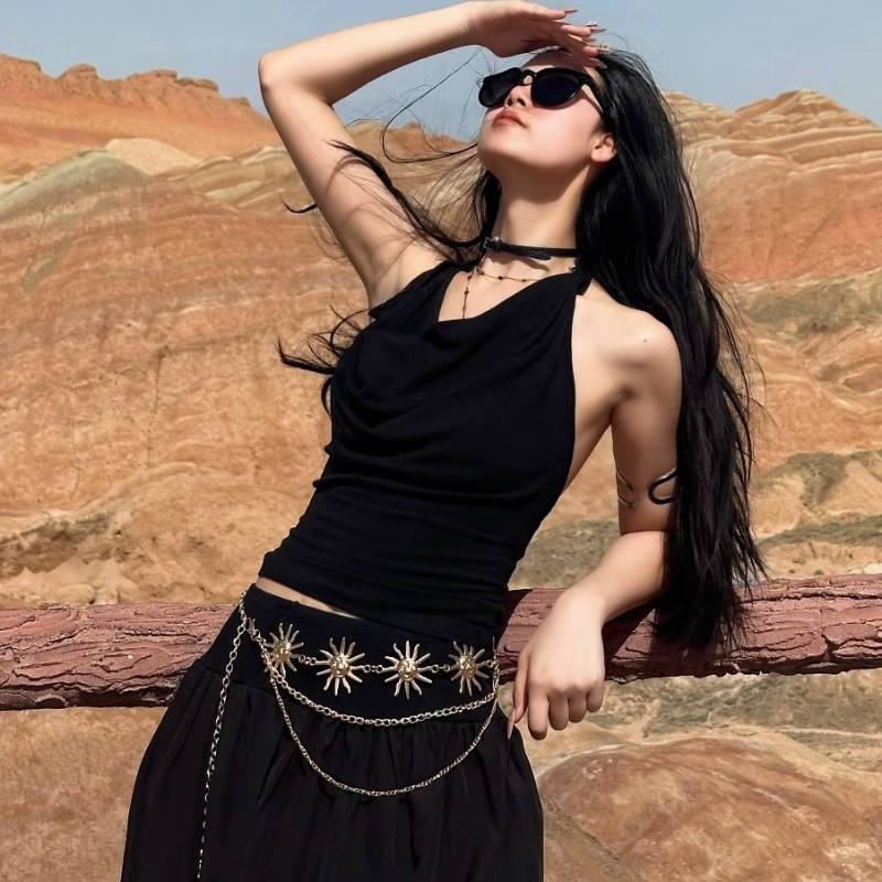 波西米亚腰链女配饰敦煌西北旅游异域风连衣裙金属腰带配饰链条