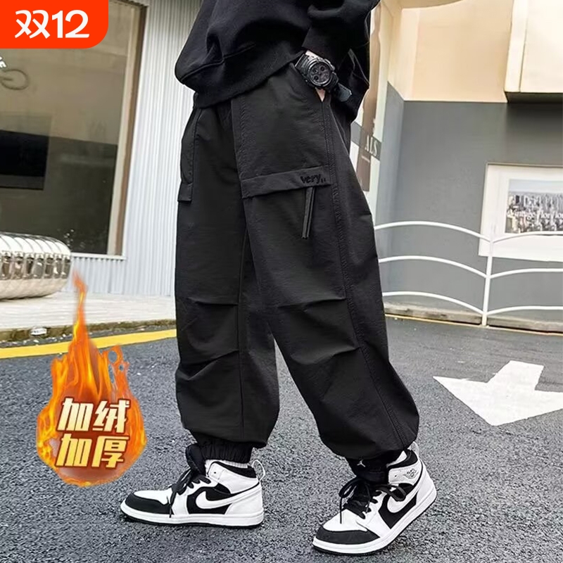 儿童装男童长裤裤子2026新款大童秋装工装裤春秋冬款男孩冬季加绒