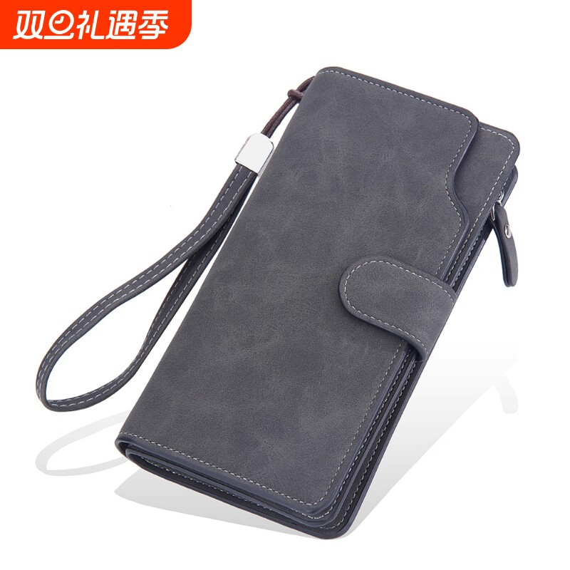 长款卡包男钱夹拉链搭扣皮夹大容量手拿包多卡位手机一体男士钱包