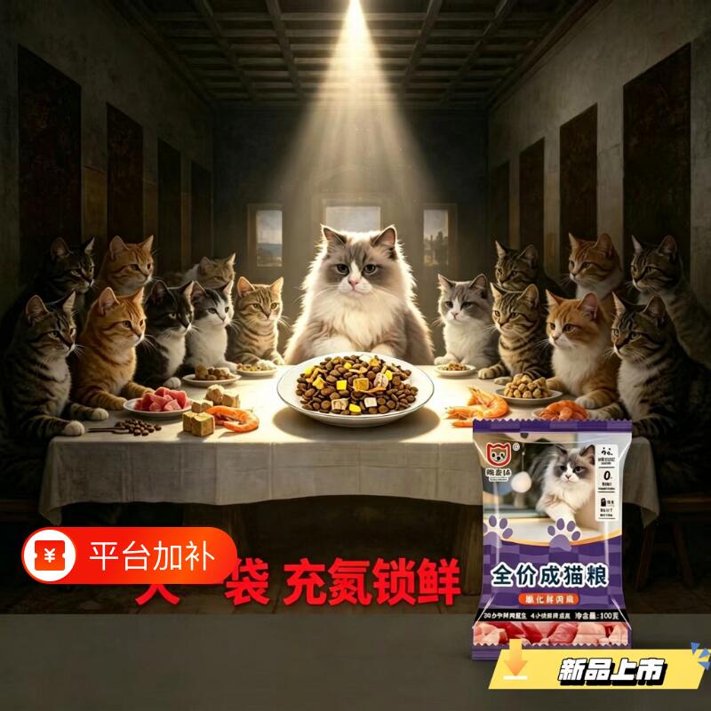 猫粮鲜肉流浪猫布蓝猫试吃体验装宠物粮小包装便携三文鱼油主粮