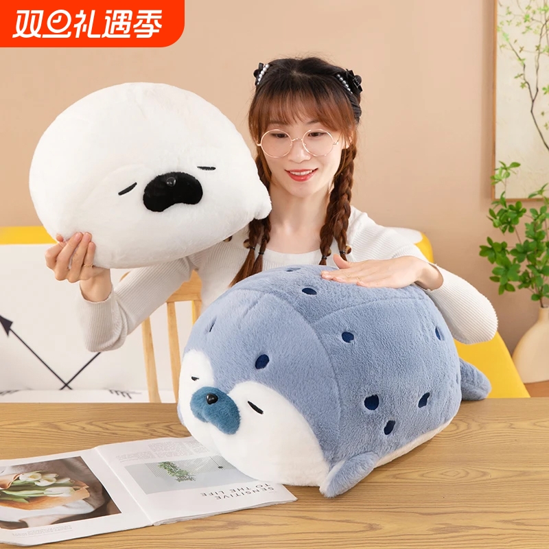 趴姿睡觉抱枕靠枕海豚海獭可爱具公仔睡觉抱枕靠枕生日送礼新款