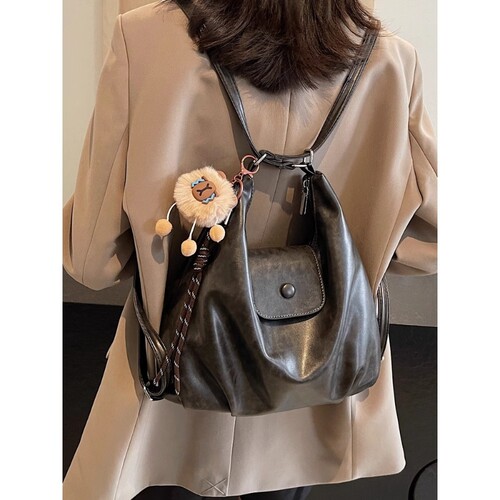 瑶晓鱼复古大包包女2025冬季大容量托特包韩版单肩斜挎包双肩包