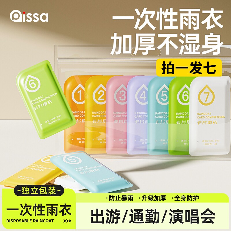 一次性雨衣卡片成人长款男女全身透明加厚防暴雨儿童便携雨服防水