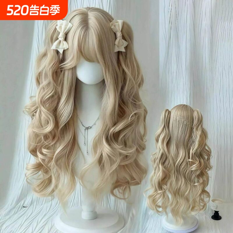 Lolita假发女长卷发洛丽塔虎口夹双马尾大波浪日常万用cos全