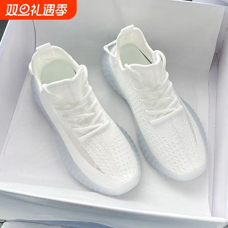 椰子女鞋2025新款夏季透气网面运动鞋女跑步轻便软底薄款网鞋平底