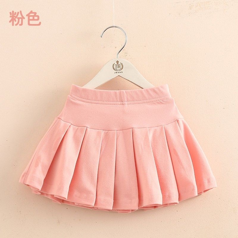 童装夏女童半身百褶裙子休闲裙裤宝宝打底裤子12安全裤白色粉色