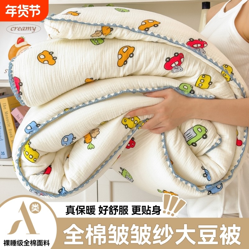花花公子A类全棉大豆纤维被子被芯学生宿舍儿童被四季通用冬被,床上用品,化纤被,淘宝优惠券,粉丝福利购,淘宝优惠卷