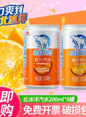 北冰洋橙汁汽水200ml*24罐整箱mini怀旧老北京碳酸饮料果汁玻璃瓶