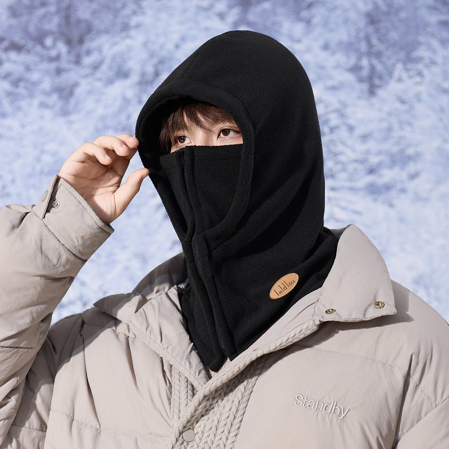 摩托车帽子男冬季新款围脖一体防寒面罩户外骑行电动车防风套头帽