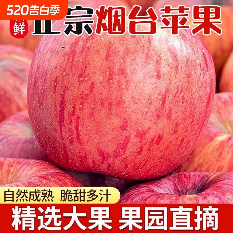 正宗烟台红富士苹果新鲜水果脆甜冰糖脆甜苹果整箱栖霞当季糖心