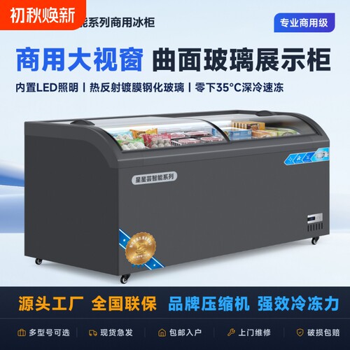冰柜商用展示柜冷藏冷冻大容量卧式冰箱雪糕熟食保鲜岛柜冷柜家用