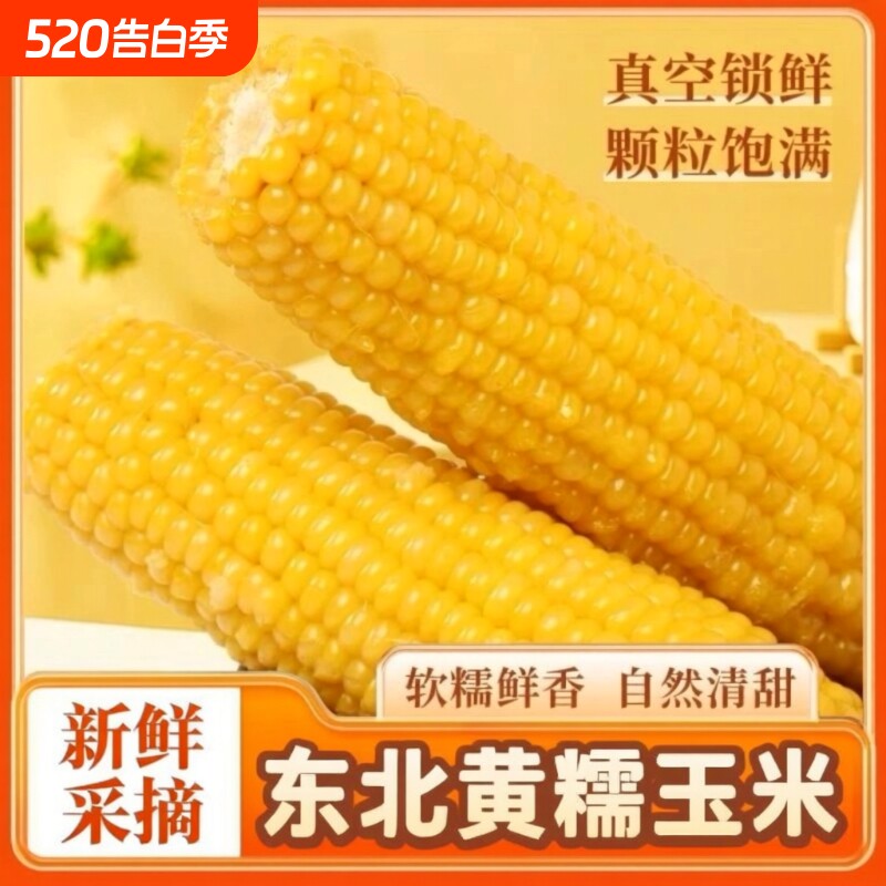 黄糯玉米东北粘糯玉米真空减脂轻食代餐低脂饱腹辅食新鲜香甜黄金