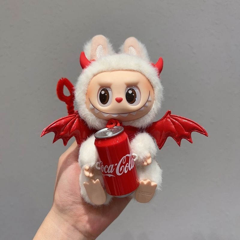 labubu娃衣恶魔翅膀布布玩偶衣服可乐红色装扮可爱套装一二三代