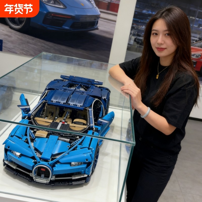 兼容乐高布加迪威龙积木遥控汽赛跑车模型机械高难度男孩拼装玩具