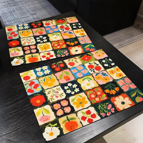 油画风沥水垫厨房防滑耐用置物垫