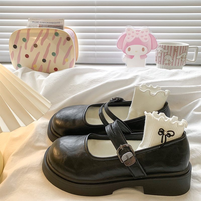 法式浅口厚底小皮鞋女2025秋季新款软底不累脚配裙子jk玛丽珍单鞋