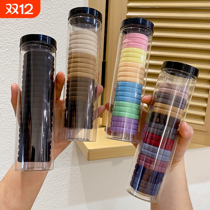 彩色头绳女扎头发皮筋高弹力耐用皮套不伤发成人黑色发绳发圈发饰