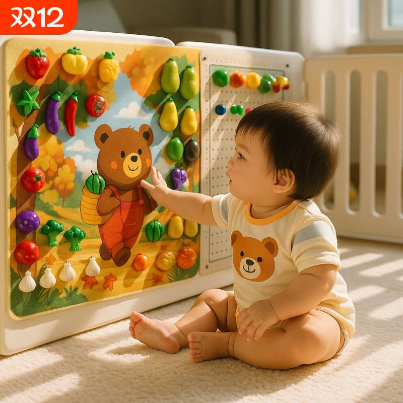毛毡板忙碌板宝宝玩具水果切切乐