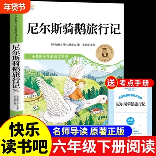尼尔斯骑鹅旅行记原著正版完整版六年级下册课外书必读正版的书目 快乐读书吧小学阅读书籍6下推荐鲁滨逊漂流记米尔斯老师M