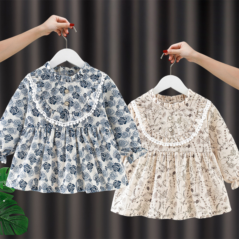 女宝宝罩衣秋冬洋气公主裙儿童吃饭围兜防水防脏围裙婴儿护衣外穿