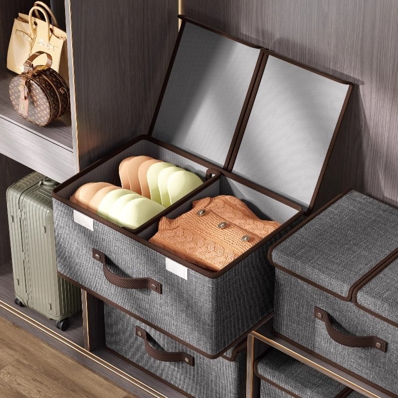 衣服收纳箱学生床上整理筐内衣内裤储物盒家用放衣物盒子衣柜布艺,收纳整理,收纳箱,淘宝优惠券,粉丝福利购,淘宝优惠卷