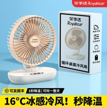 荣事达桌面风扇2025新款小风扇家用静音办公室桌上风扇USB充电台式风扇学生宿舍摇头超长续航便携电风扇2345