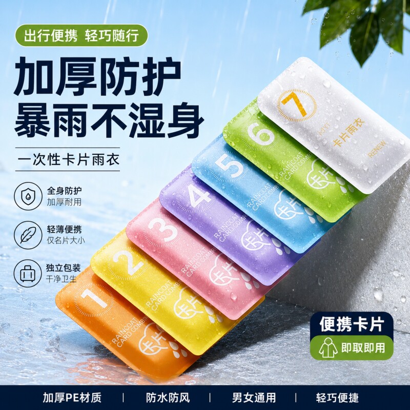 一次性卡片雨衣成人儿童长款全身加厚防暴雨便携雨服学生登山徒步