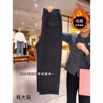 灰色毛呢休闲裤女2025冬季新款大码高腰显瘦梨形身材九分弯刀裤