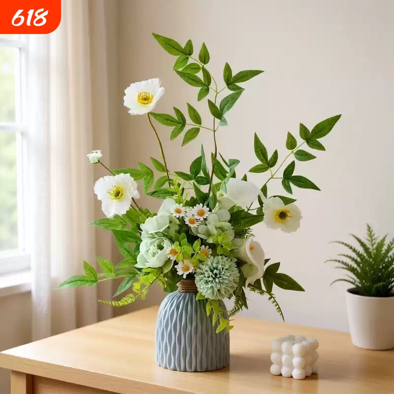 高级花束仿真花插花绿植摆件客厅假花摆设装饰品桌花花艺鲜花花朵