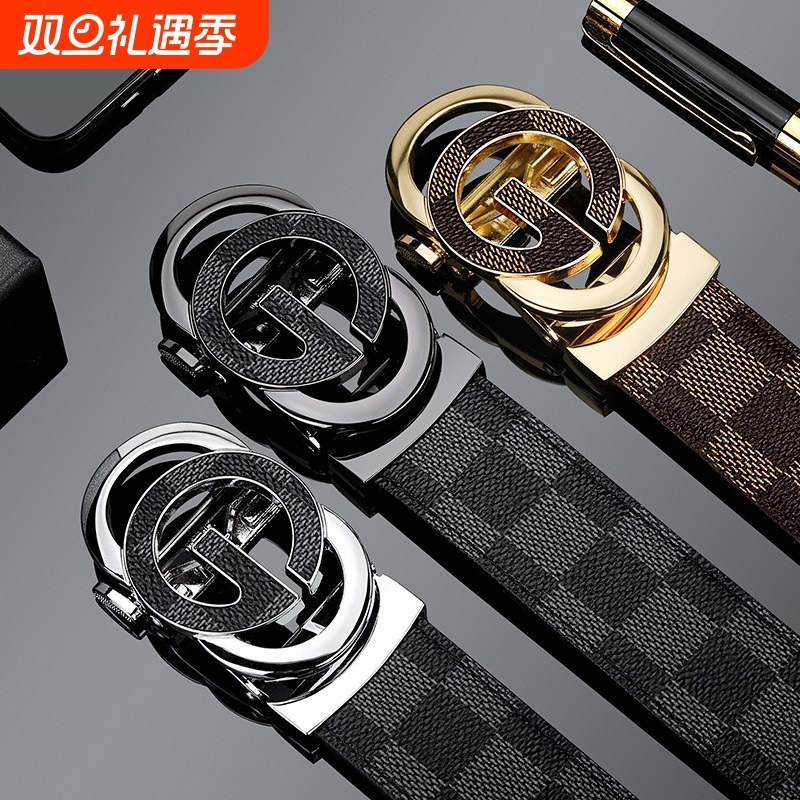 G字母皮带男自动扣男士高档腰带商务休闲2023新款潮年轻人裤腰带
