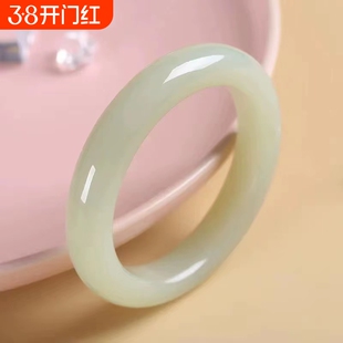 爆款新疆和田玉手镯高端羊脂细条圆条女款玉镯仿玉石玉镯手饰